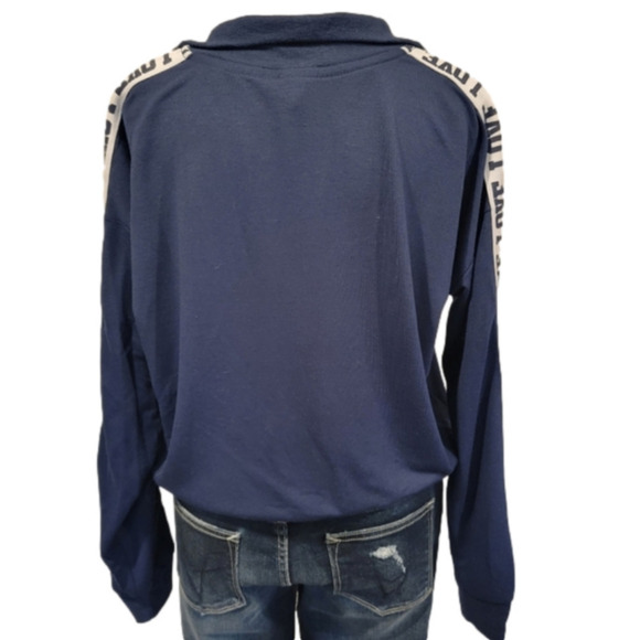 NO Boundaries Cropped Graphic Pullover 3/4 Zip Sweatshirt Size M - Picture 4 of 9